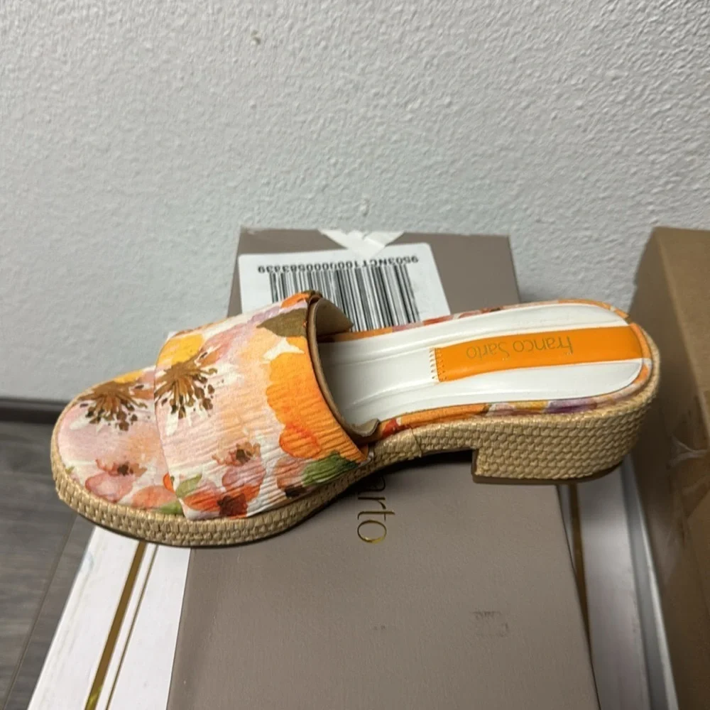 Franco Sarto Pony 3 Floral Print Slide Heels